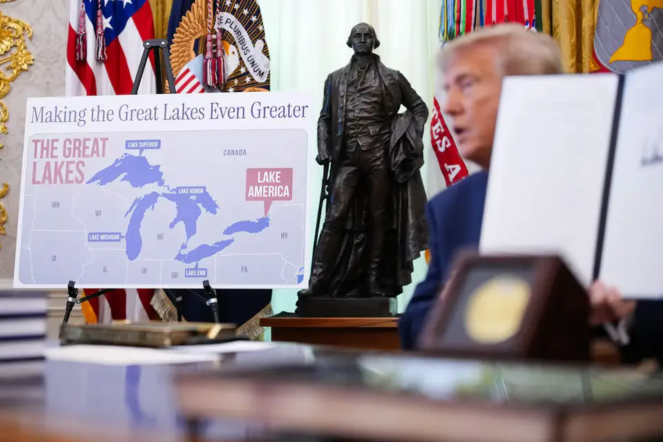 Trump Signs Order to Rename Lake Ontario ‘Lake America’ as Canada Pushes Back
