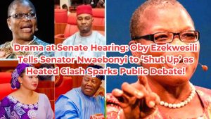 Oby Ezekwesili Tells Senator Nwaebonyi to ‘Shut Up’ as Heated Clash Sparks Public Debate!​